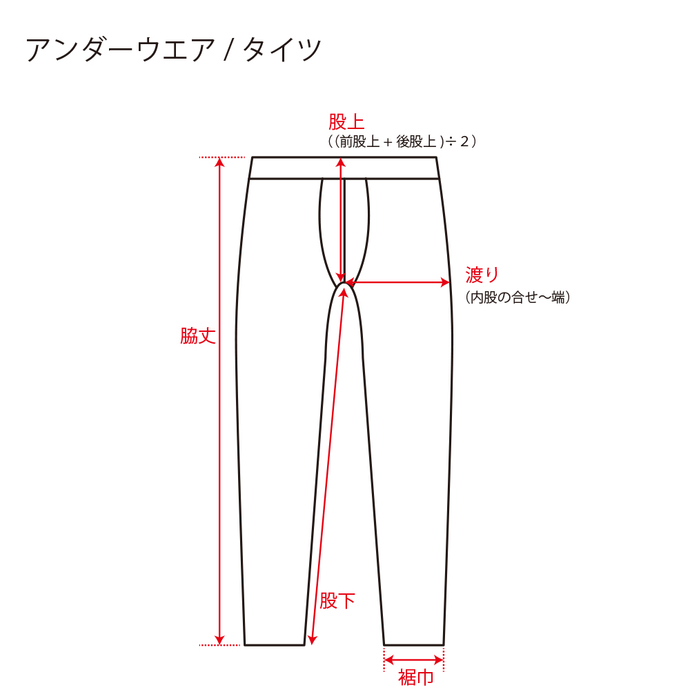 サイズ表記｜インナー・肌着・下着通販のあずや