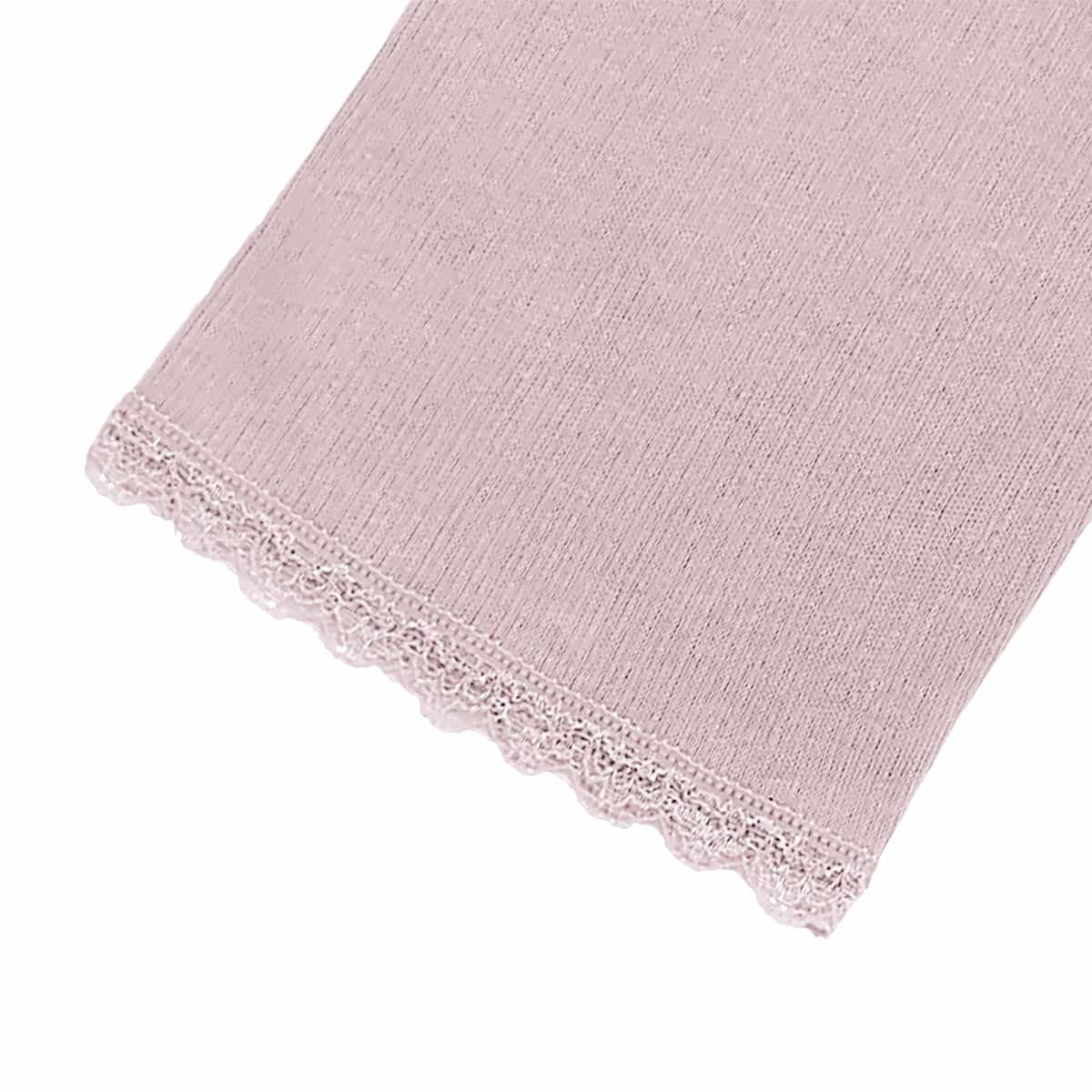 肌ごころ エイトロック編み レース付き 8分丈ボトム