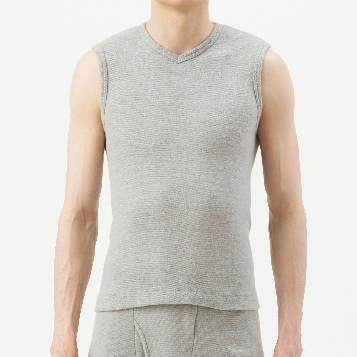 粋肌着 温仕立て V首スリーブレスシャツ