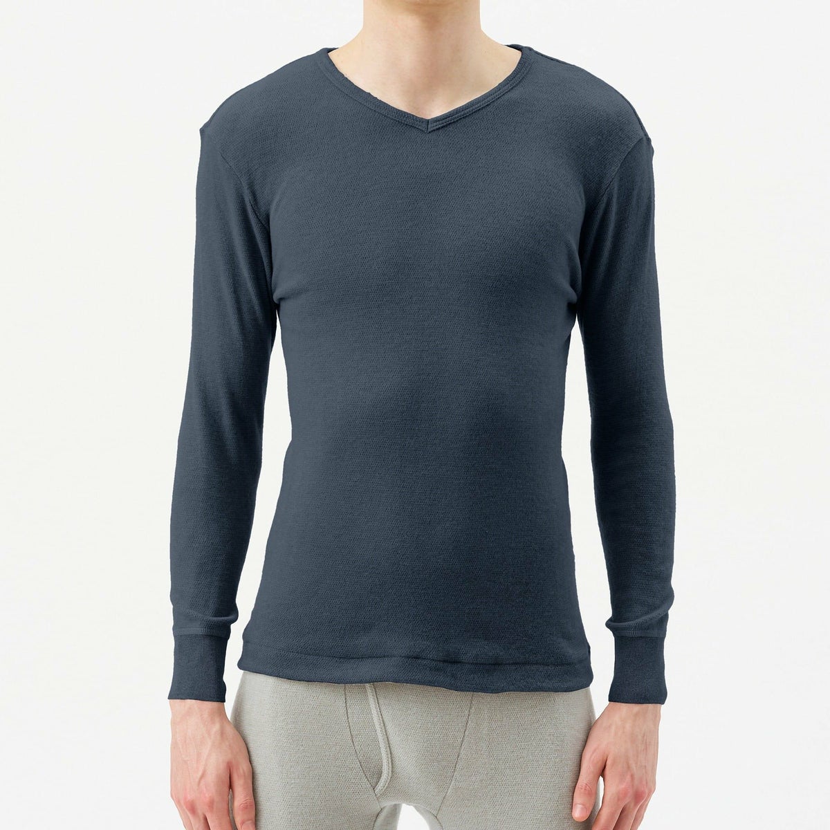 粋肌着 温仕立て 長袖V首シャツ