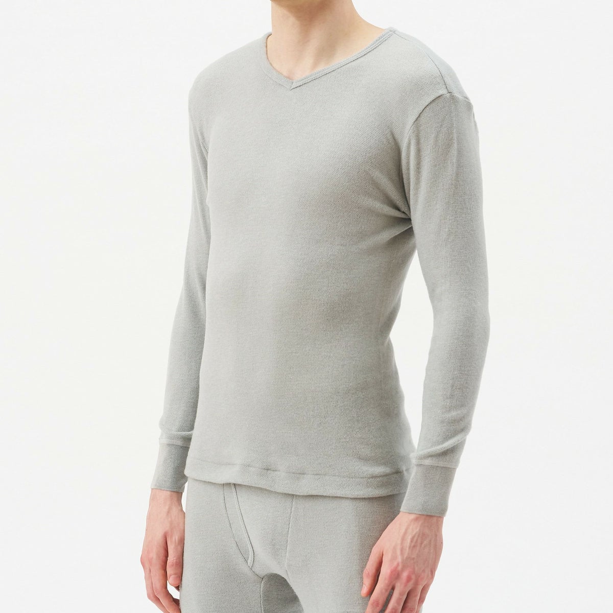 粋肌着 温仕立て 長袖V首シャツ