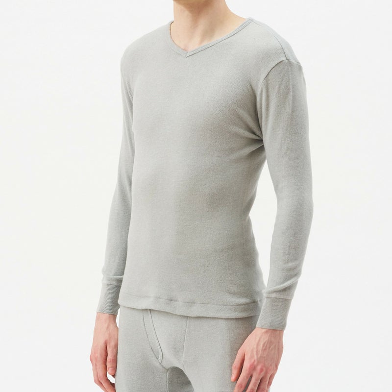 粋肌着 温仕立て 長袖V首シャツ