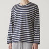 エポカ ウォモ コットンシルク長袖ボーダーヘンリーネックカットソー