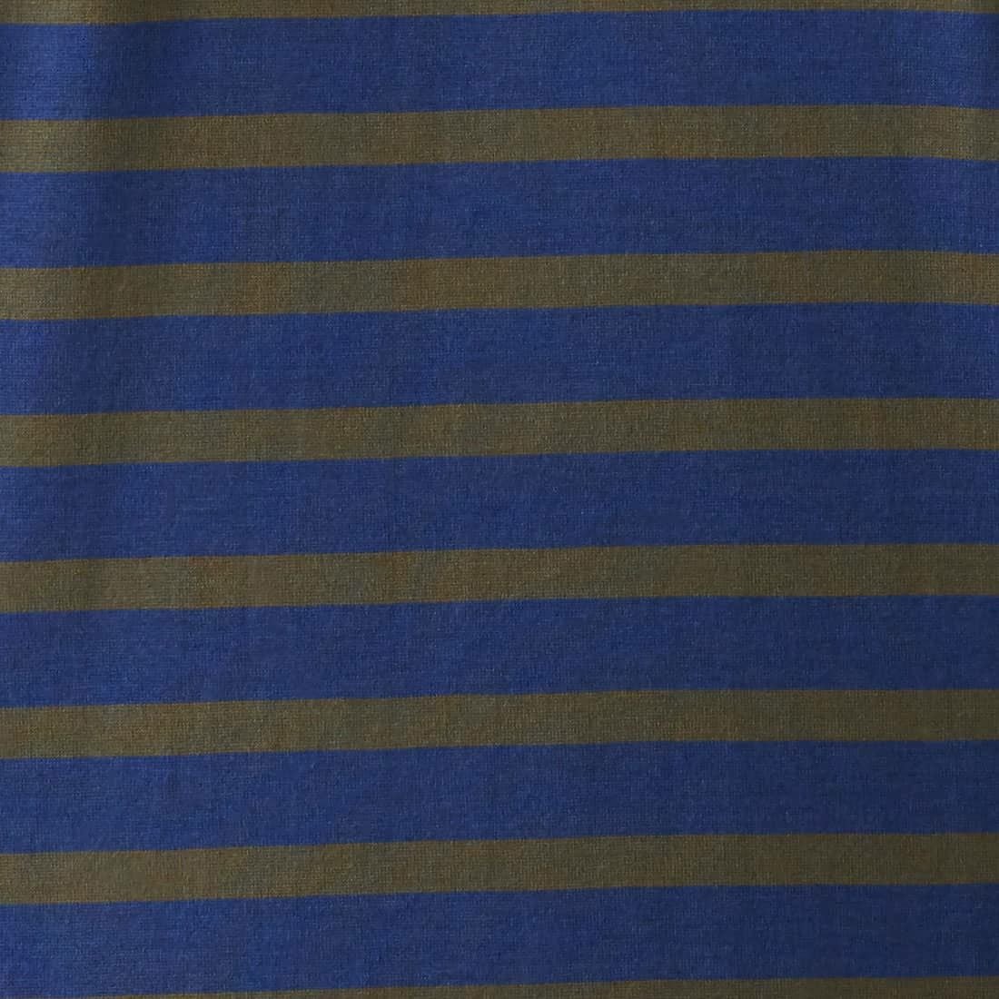 エポカ ウォモ コットンシルク長袖ボーダーヘンリーネックカットソー