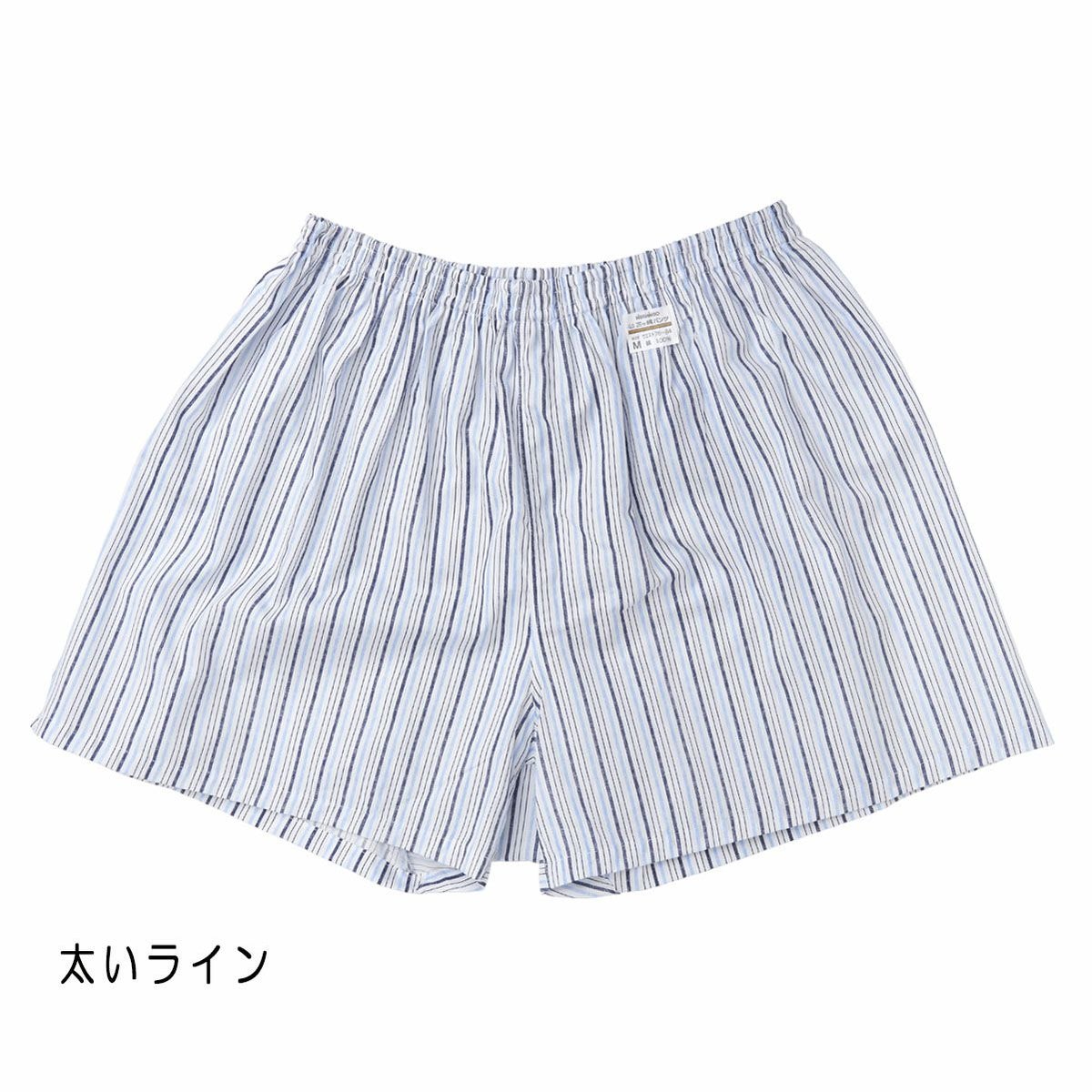 【三ツ桃 綿100% 前閉じﾌﾞﾛｰﾄﾞﾌﾟﾘﾝﾄﾊﾟﾝﾂ太いｽﾄﾗｲﾌﾟ柄３枚ｾｯﾄ】送料込み