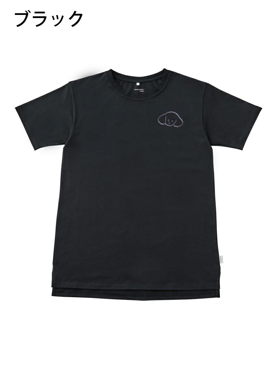 レディースチュニックTシャツ たれみみ犬刺繍