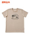 レディースＴシャツ ケーキを見つめる犬モノトーン