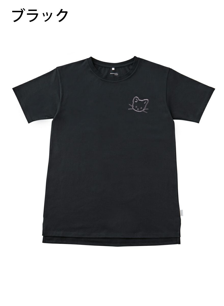 レディースチュニックTシャツ たちみみ猫刺繍