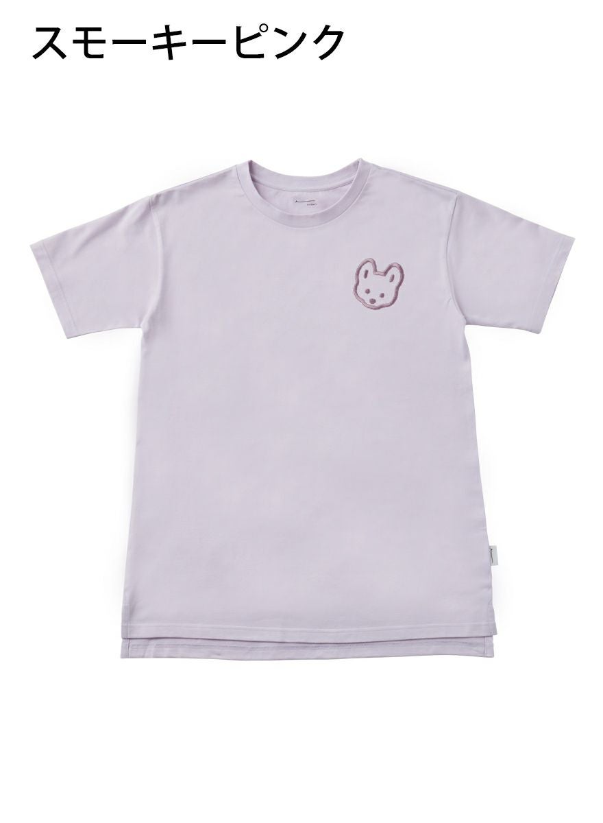 レディースチュニックTシャツ 豆芝刺繍 M・L・LL