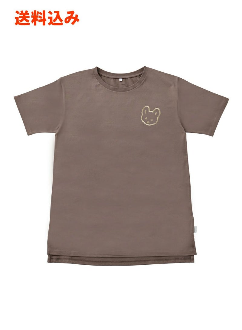 レディースチュニックTシャツ 豆芝刺繍 M・L・LL