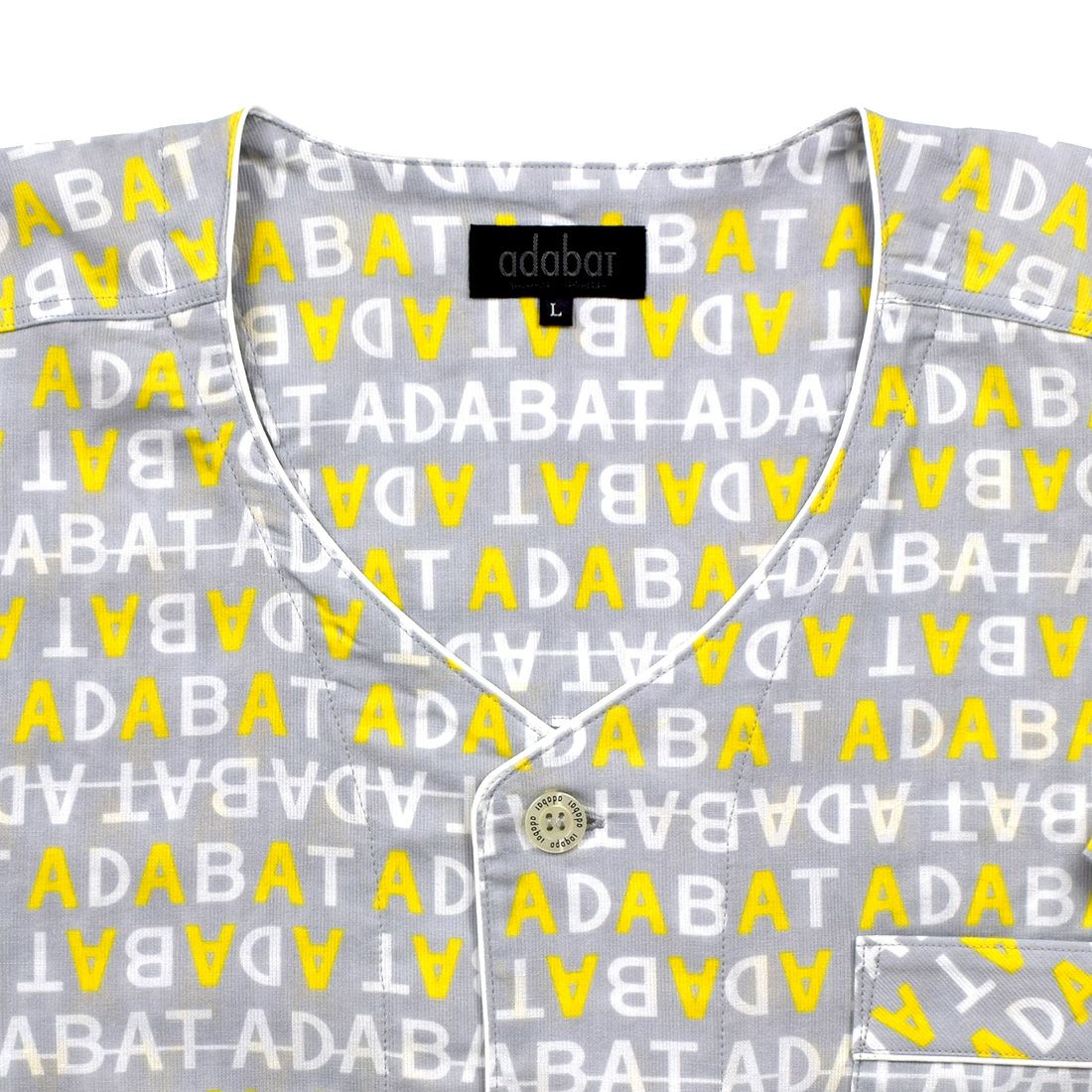 アダバット　衿なし半袖七分丈パジャマ