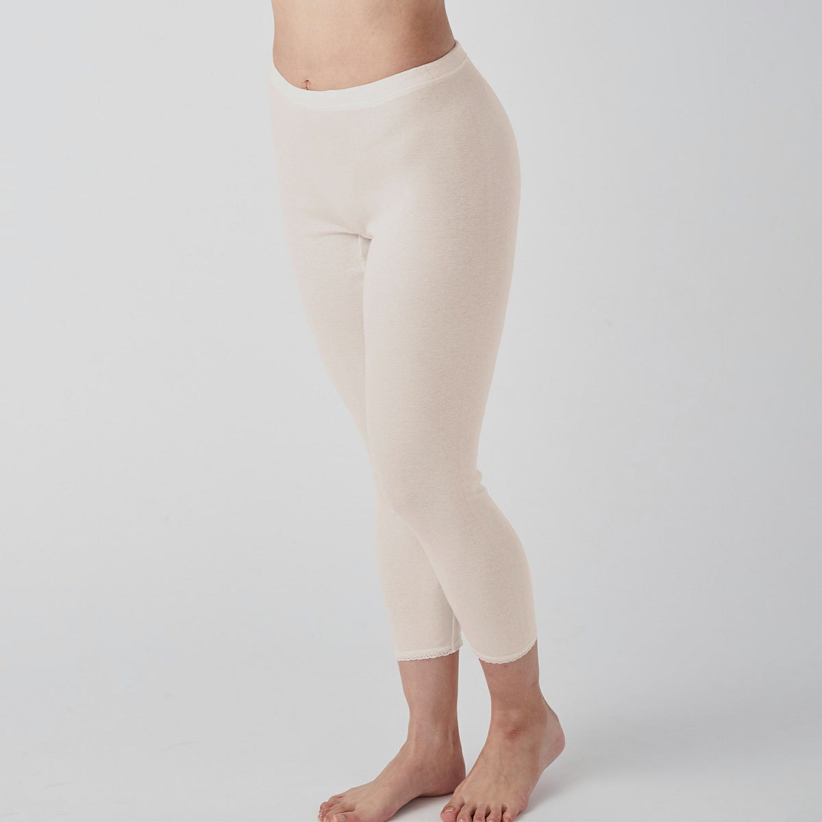 肌ごころ 甘撚綿100％ 8分丈ボトム