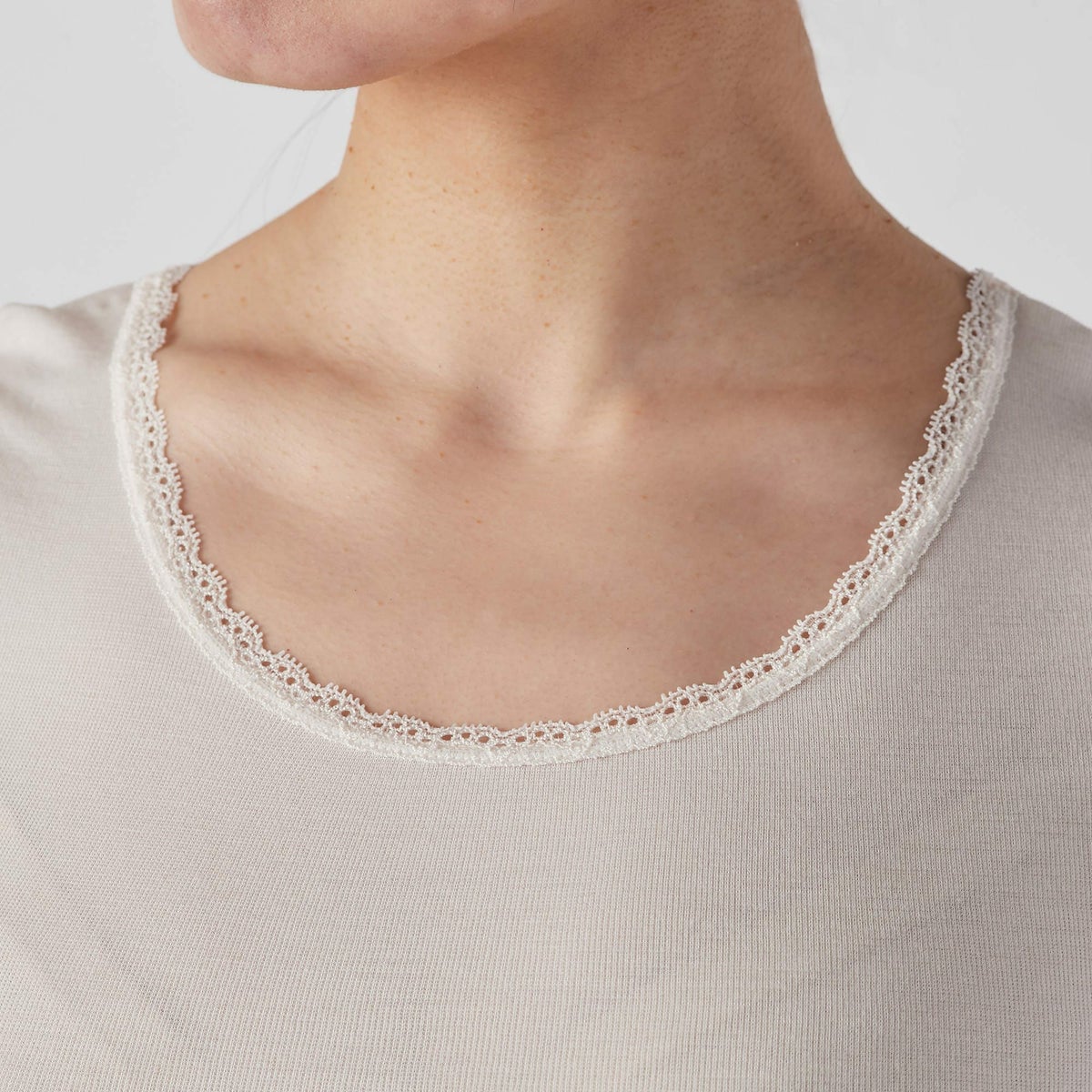 肌ごころ シルク混５分袖インナー