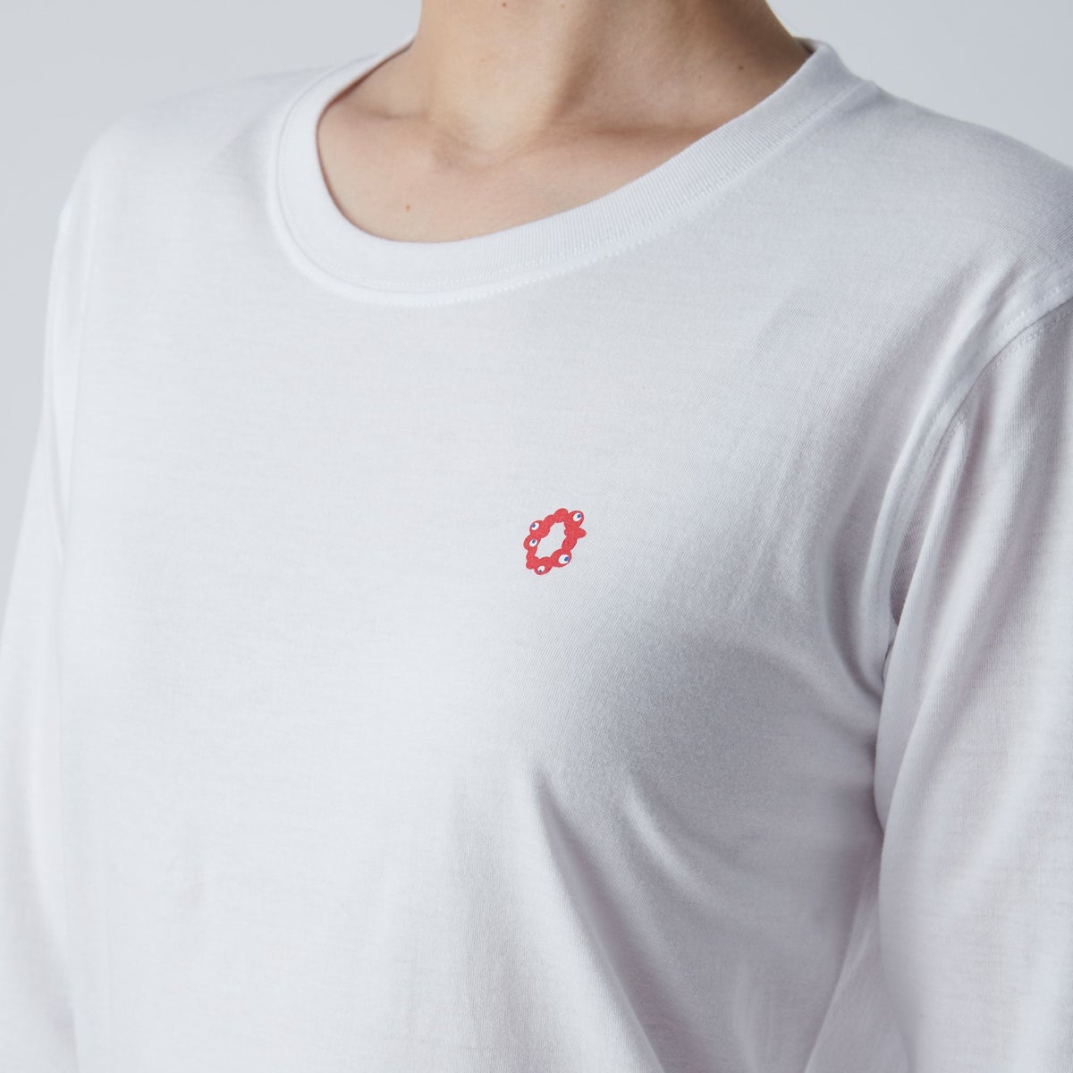 【レディース】EXPO 2025 インナーTシャツ長袖丸首 シンボルマークワンポイント ホワイト
