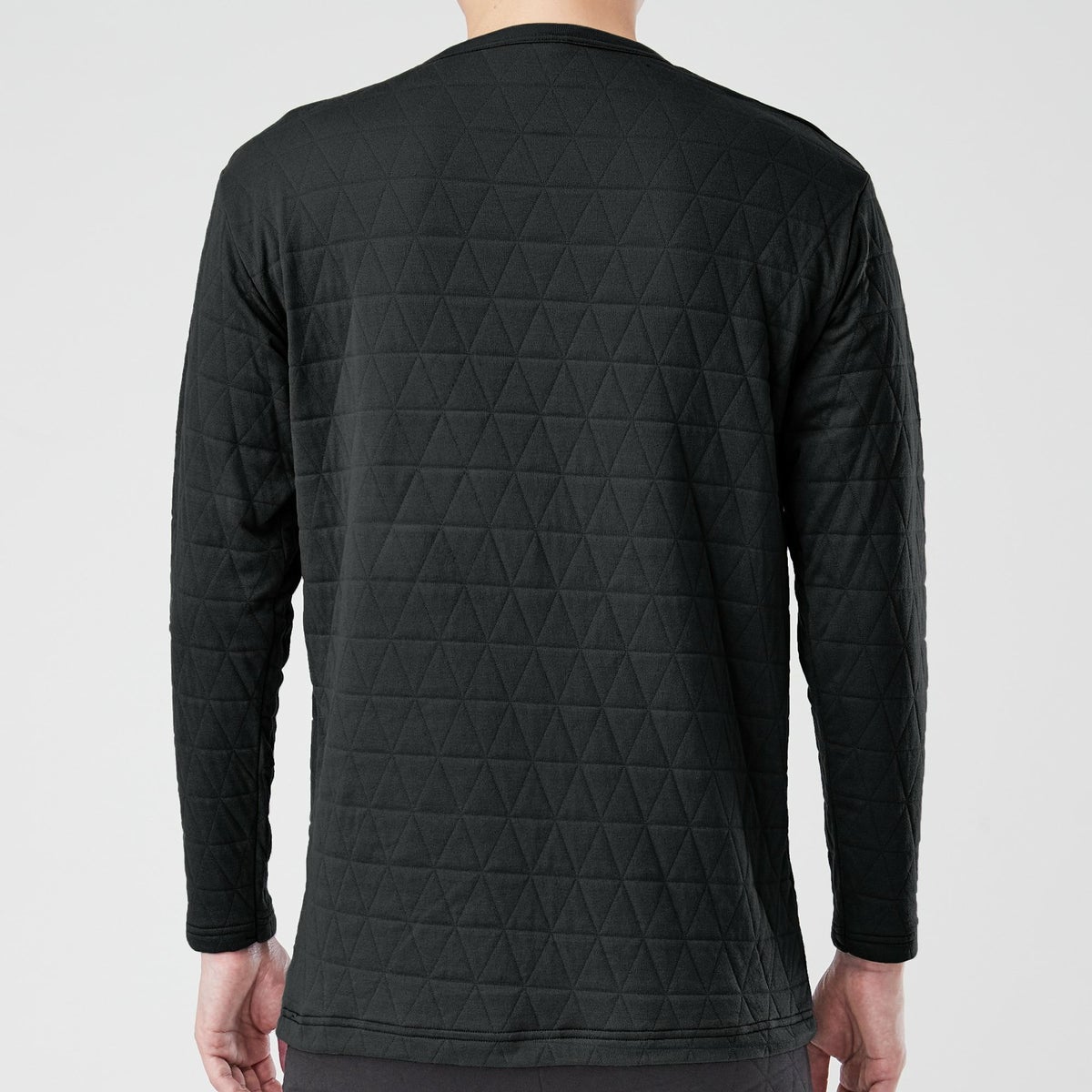 BODY-X FOR WORK ニットキルト 長袖丸首シャツ