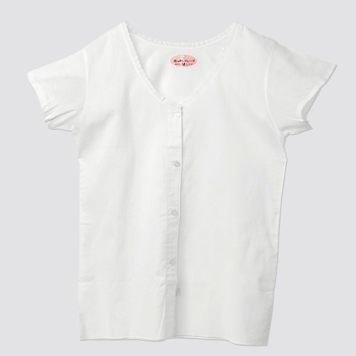 三つ桃クレープ 綿100％ 3分袖キング