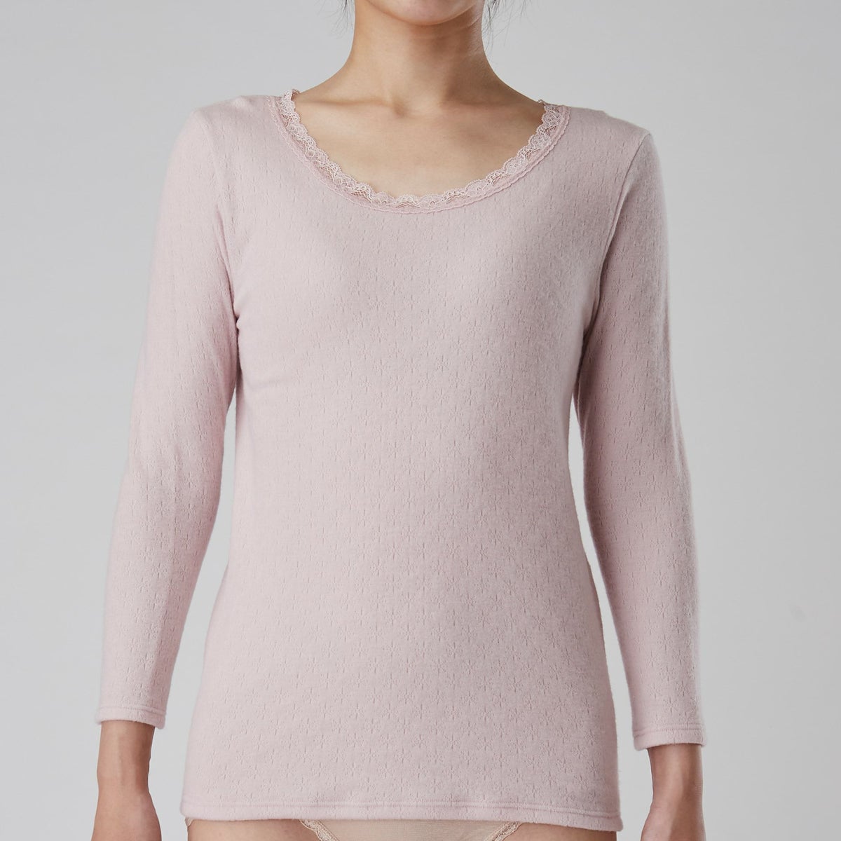 温暖力 カシミヤ・ウール入り ８分袖 インナー