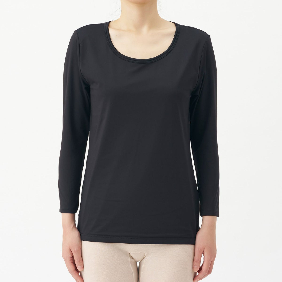 BREEZE/TEX レディースクルーネック8分袖インナー