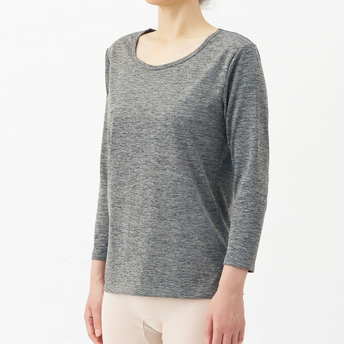 BREEZE/TEX レディースクルーネック8分袖インナー