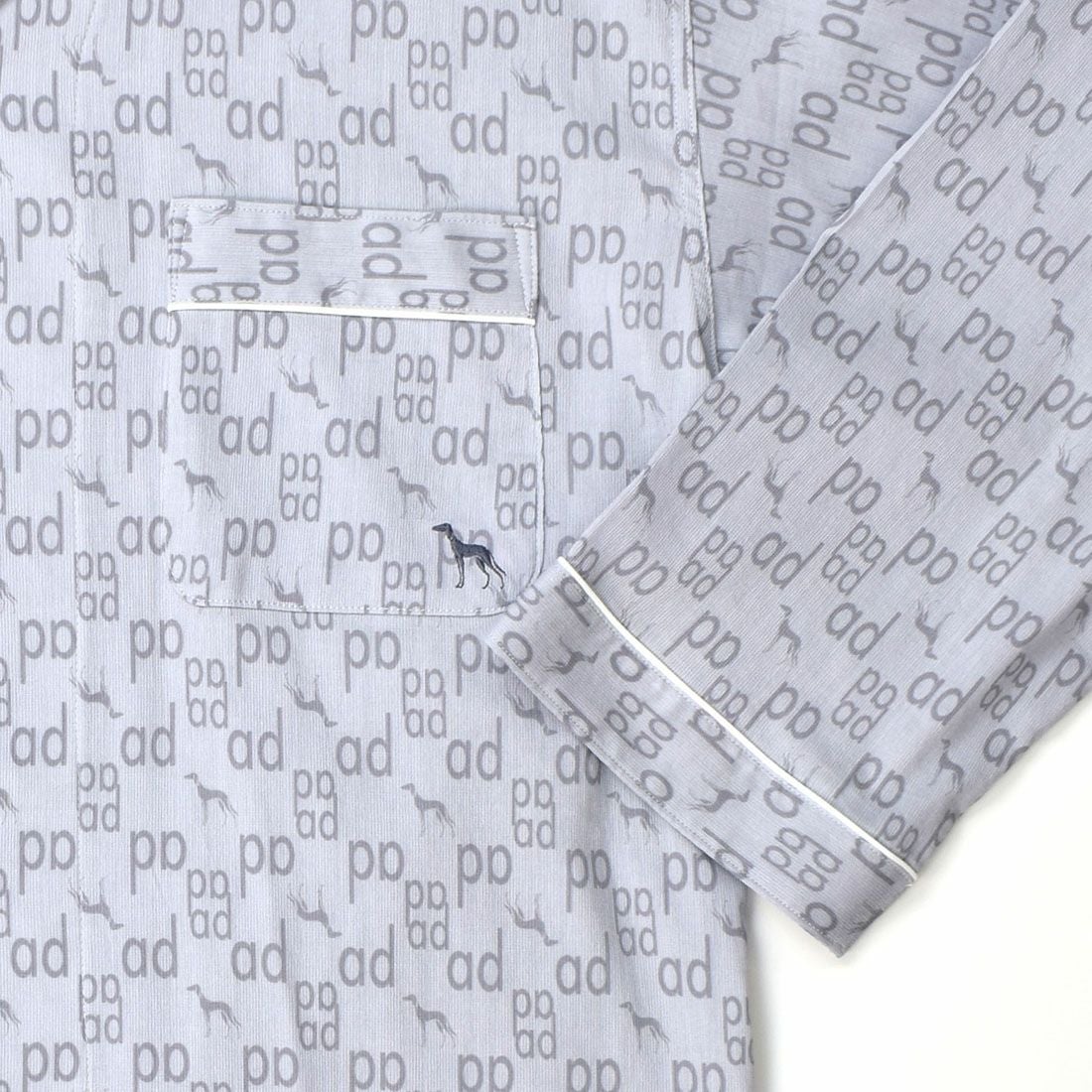  アダバット 長袖 布帛テーラードジャマ