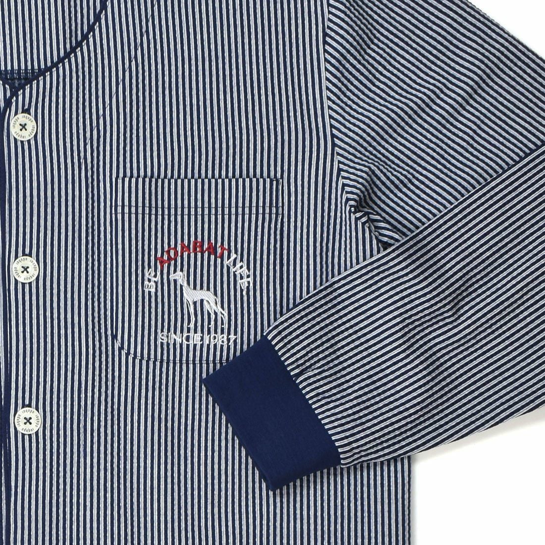 アダバット 長袖ニットテーラードパジャマ