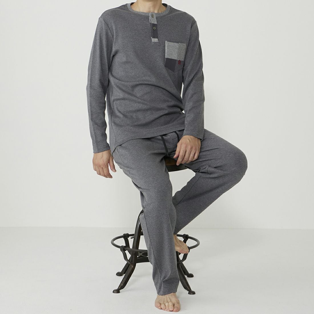 タケオキクチ 長袖ヘンリーネックシャツ