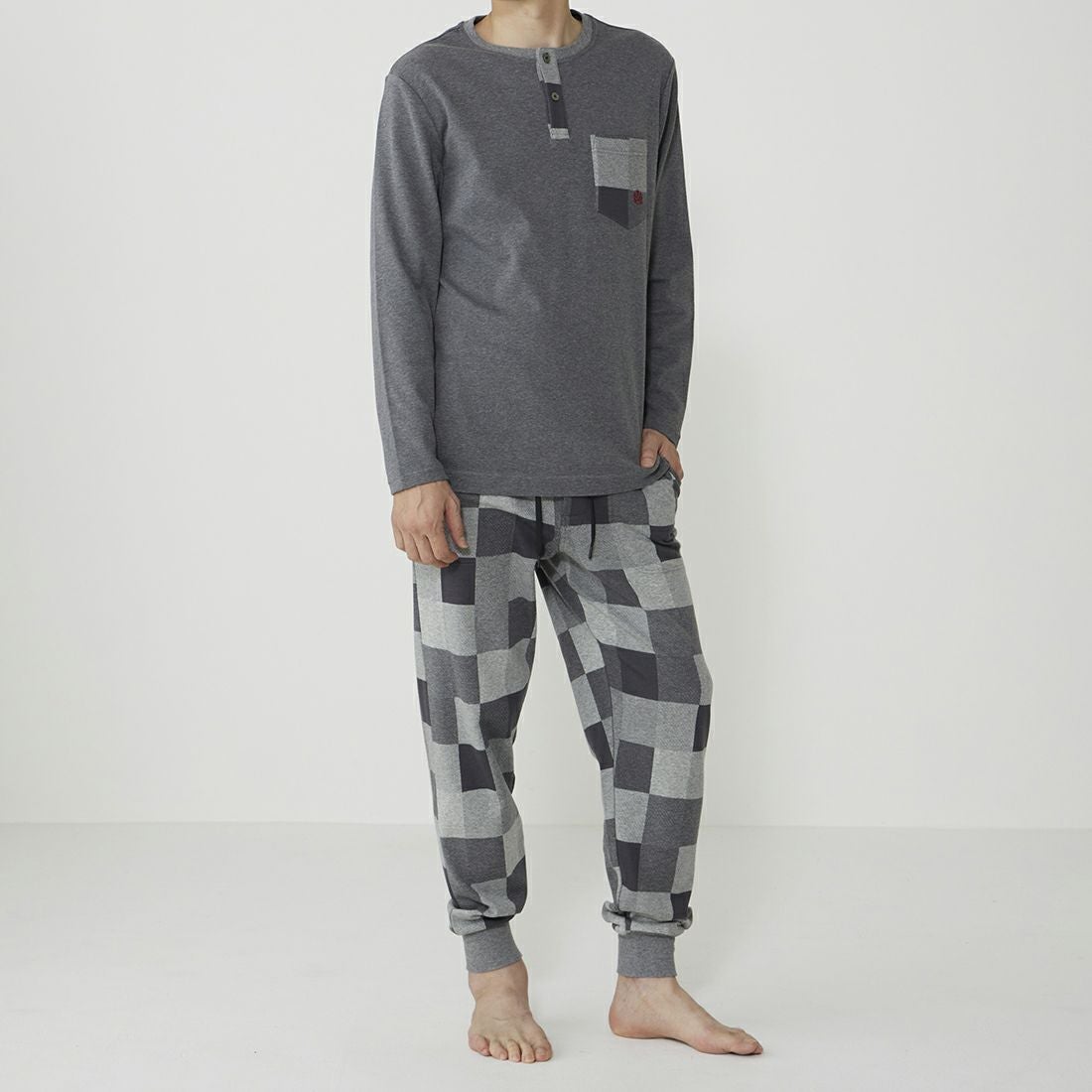 タケオキクチ 長袖ヘンリーネックシャツ