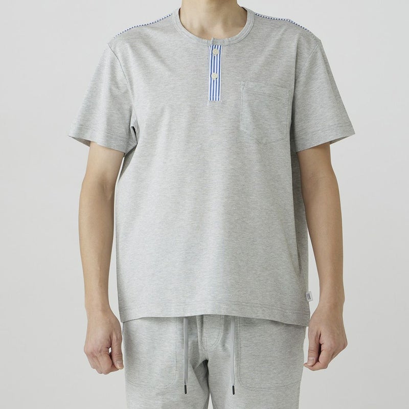 タケオキクチ 半袖ヘンリーネックシャツ