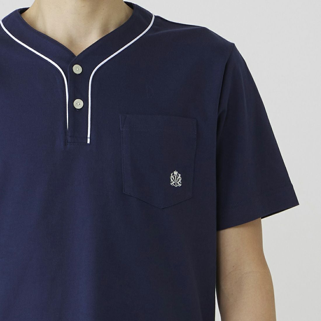 タケオキクチ 半袖ヘンリーネックシャツ