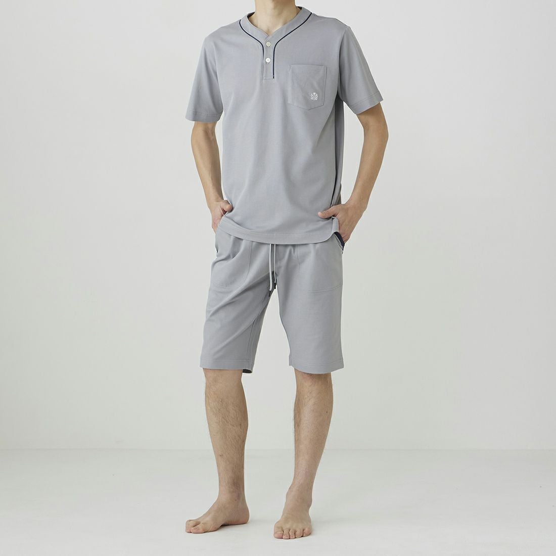 タケオキクチ 半袖ヘンリーネックシャツ