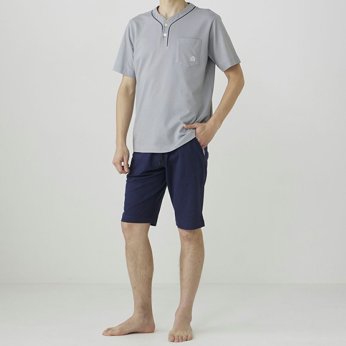 タケオキクチ 半袖ヘンリーネックシャツ